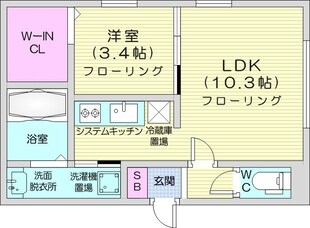 南郷１８丁目駅 徒歩4分 4階の物件間取画像